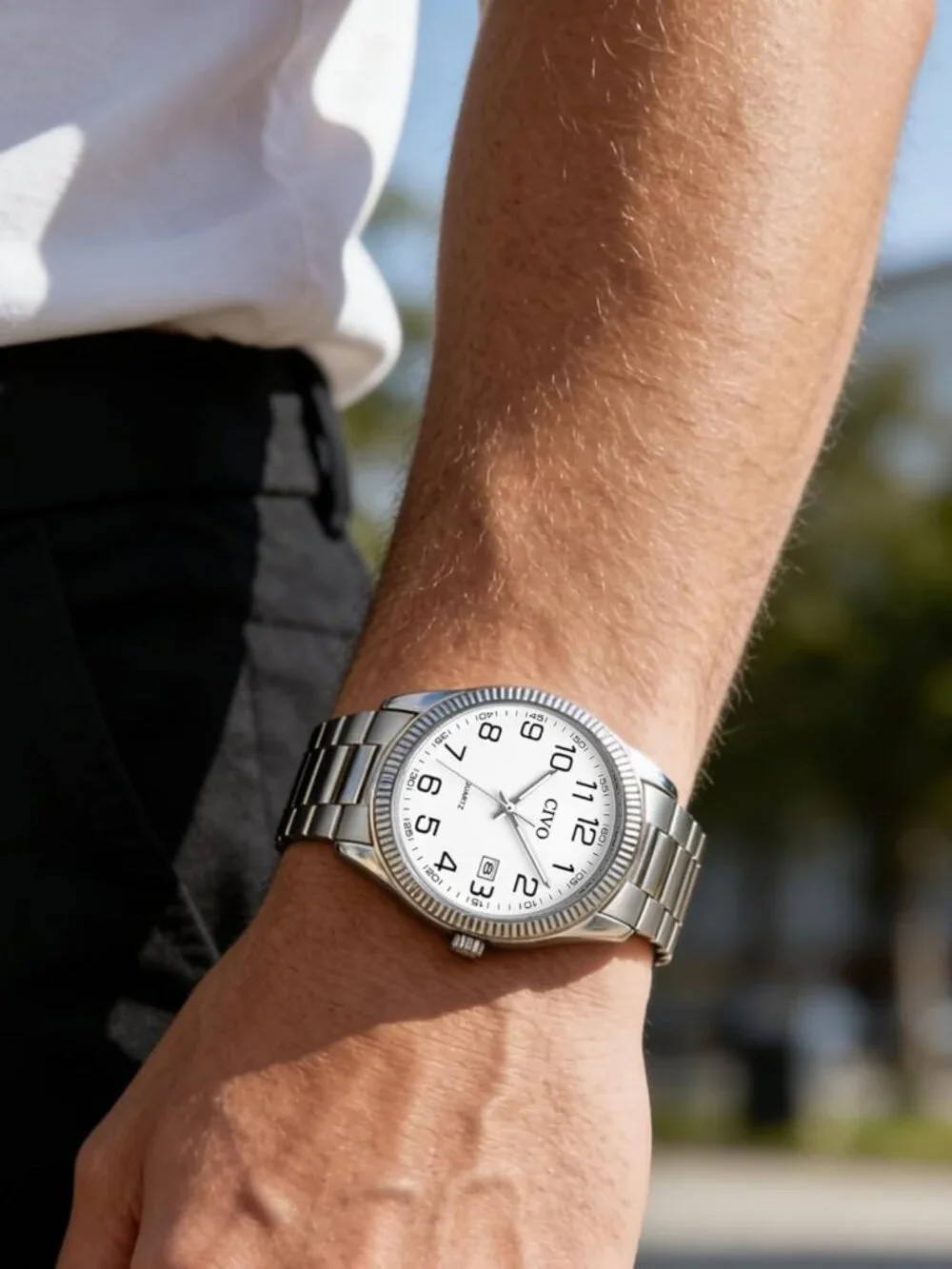 Stylish Silver Analog Watch for Men - Stainless Steel Dress Wrist Watch with